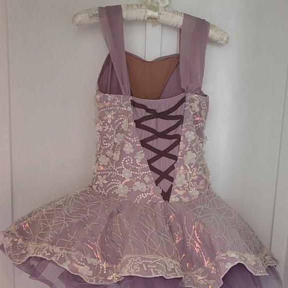 Matte spandex and sequin tulle dress - Picture 3 of 3